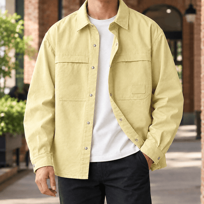 Relaxed Utility Overshirt Lightweight Woven Blend - Harren Cole