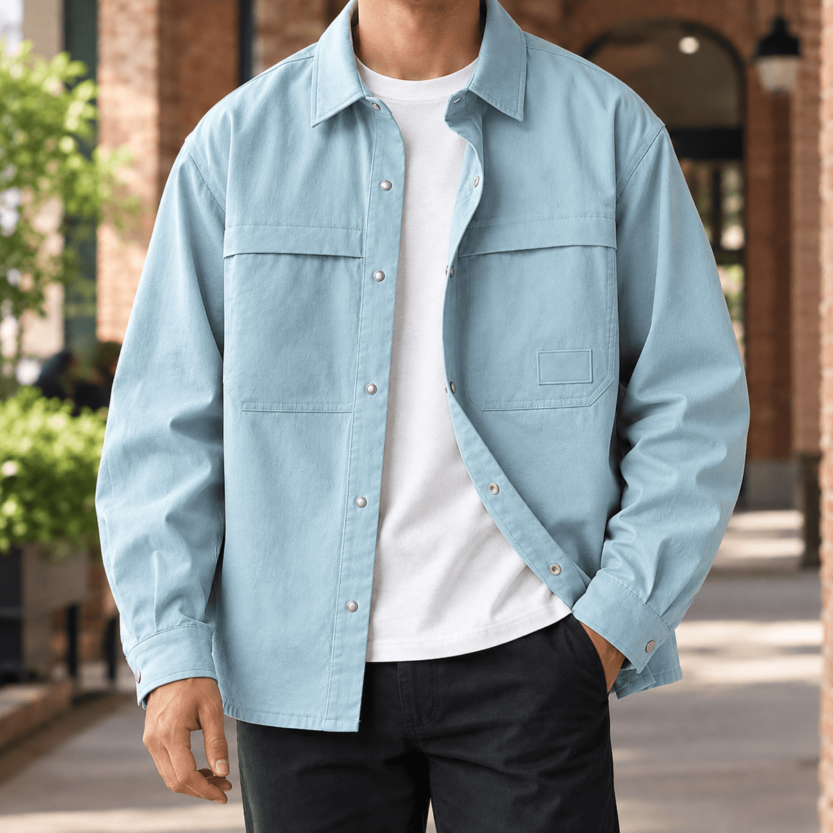 Relaxed Utility Overshirt Lightweight Woven Blend - Harren Cole