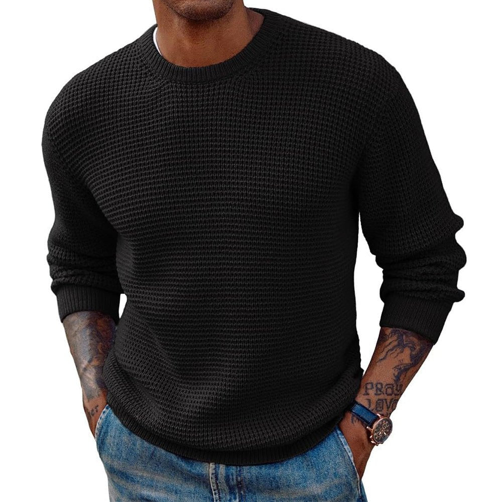 Ribbed Knit Crew-Neck Longline Sweater - Harren Cole