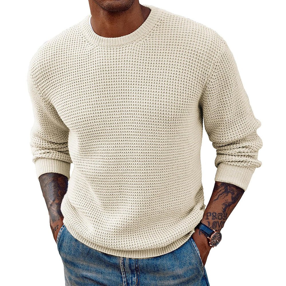 Ribbed Knit Crew-Neck Longline Sweater - Harren Cole