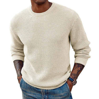 Ribbed Knit Crew-Neck Longline Sweater - Harren Cole