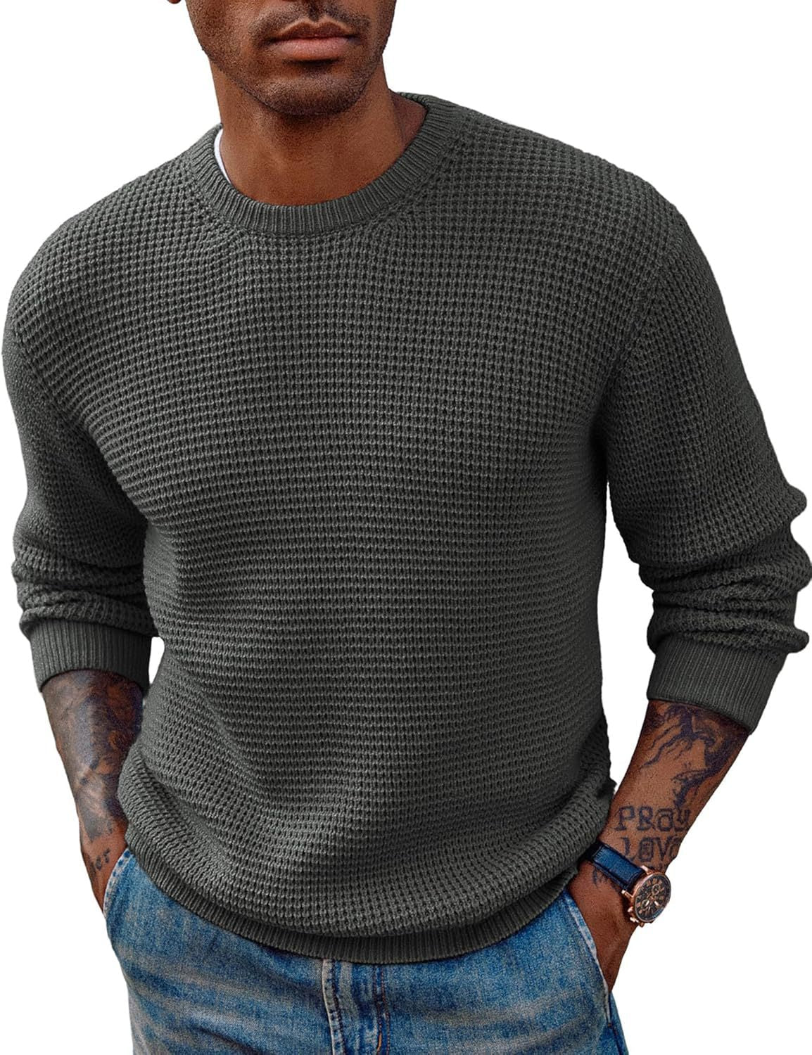 Ribbed Knit Crew-Neck Longline Sweater - Harren Cole