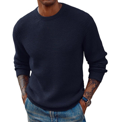 Ribbed Knit Crew-Neck Longline Sweater - Harren Cole