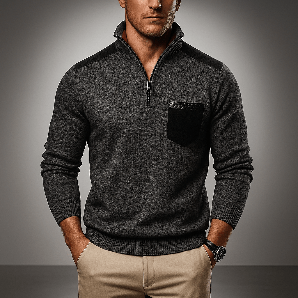 Ribbed Knit Relaxed Cardigan With Pockets - Harren Cole
