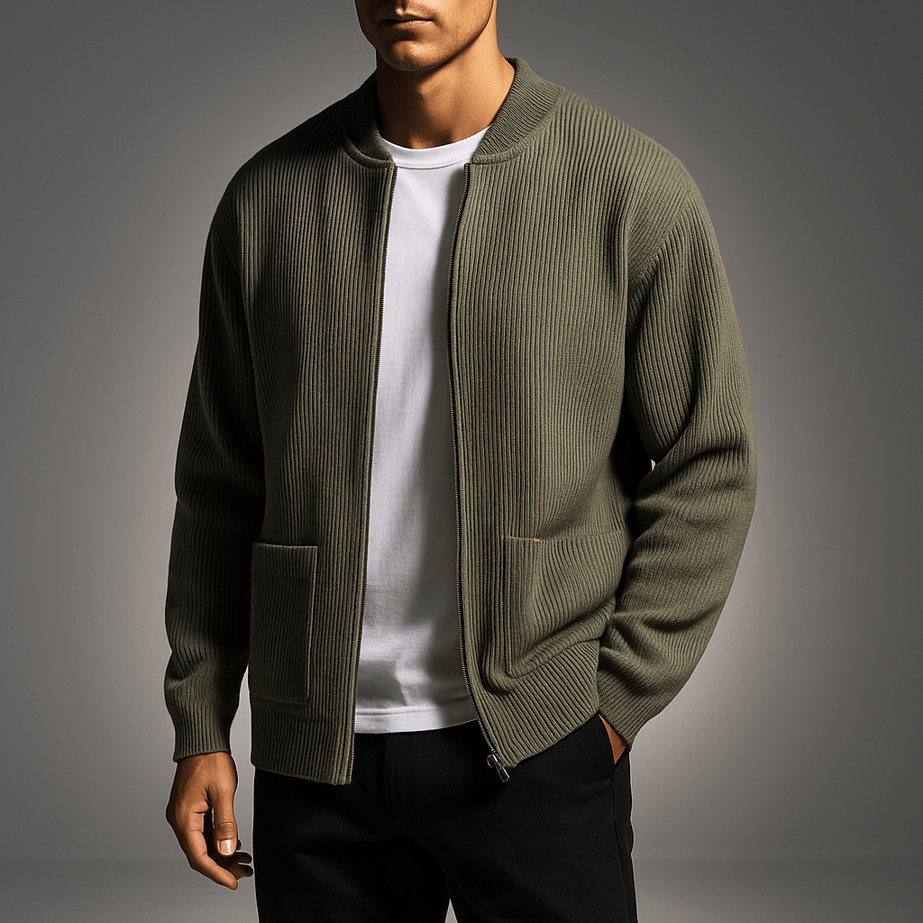 Ribbed Oversized Open Front Cardigan - Harren Cole
