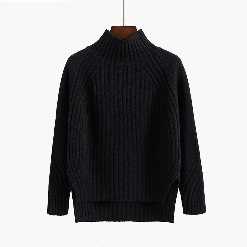 Ribbed Turtleneck Sweater Knit Pullover - Harren Cole
