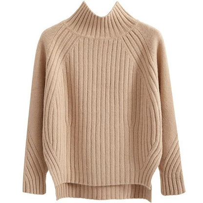 Ribbed Turtleneck Sweater Knit Pullover - Harren Cole