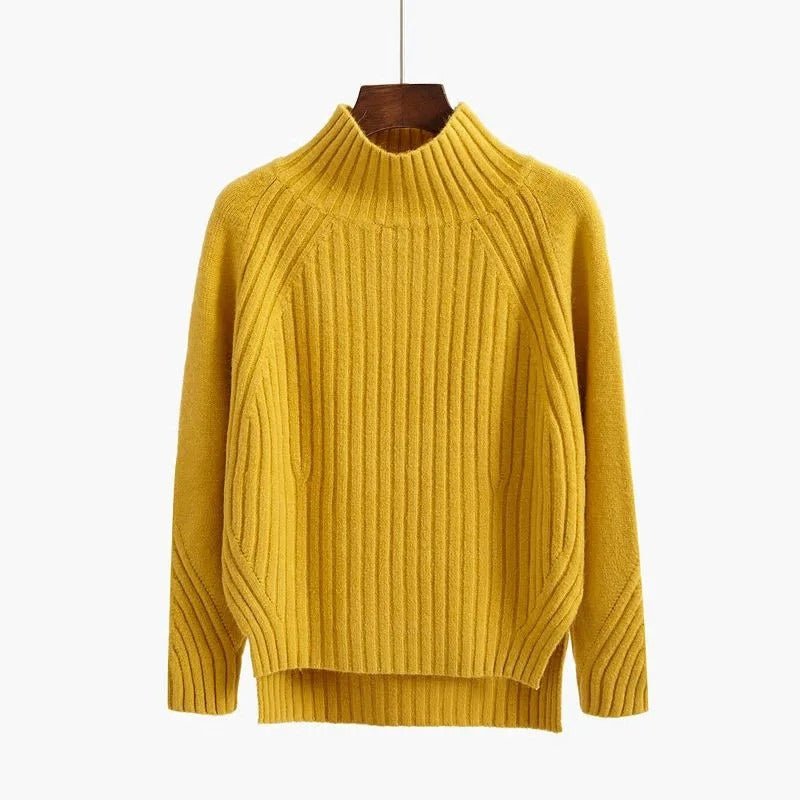 Ribbed Turtleneck Sweater Knit Pullover - Harren Cole
