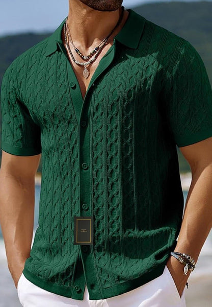 Structured Short Sleeve Knit Shirt - Harren Cole