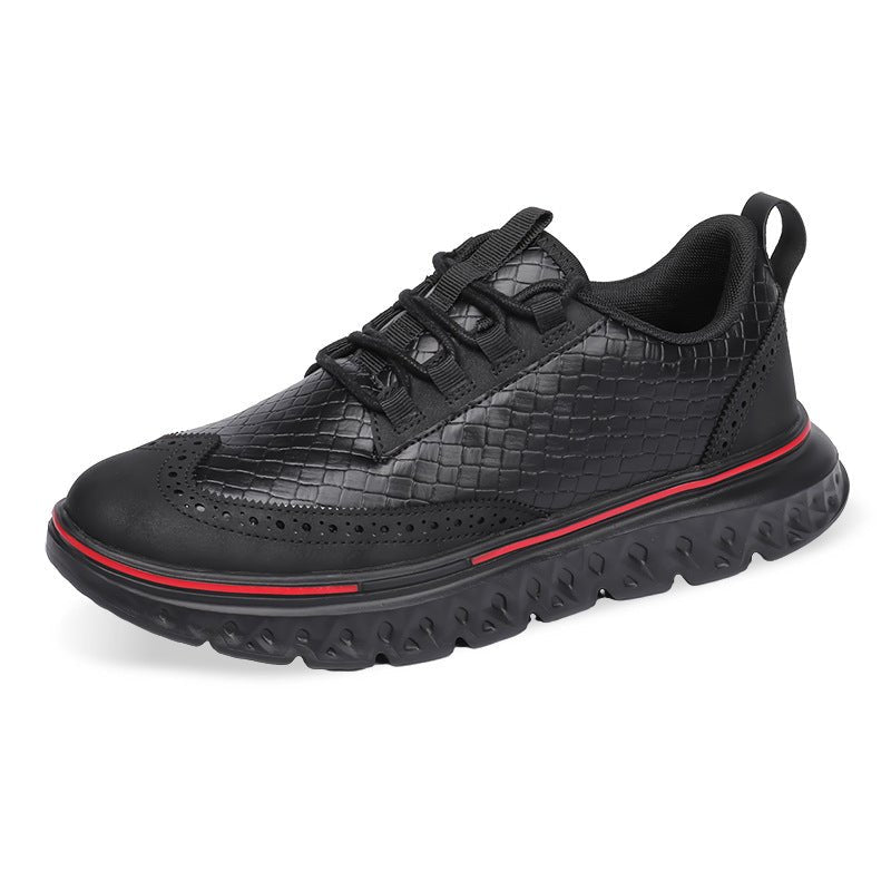 Textured Brogue Sneakers With Sport Sole - Harren Cole