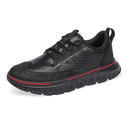 Textured Brogue Sneakers With Sport Sole - Harren Cole