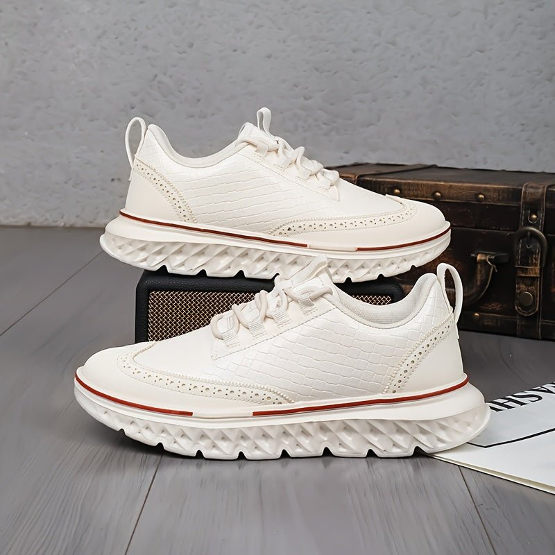 Textured Brogue Sneakers With Sport Sole - Harren Cole