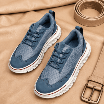 Textured Brogue Sneakers With Sport Sole - Harren Cole