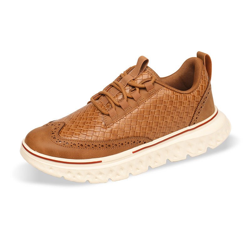 Textured Brogue Sneakers With Sport Sole - Harren Cole