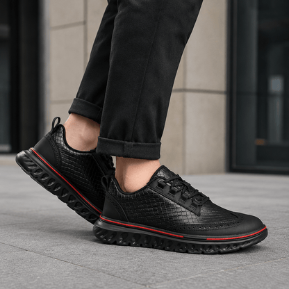 Textured Brogue Sneakers With Sport Sole - Harren Cole