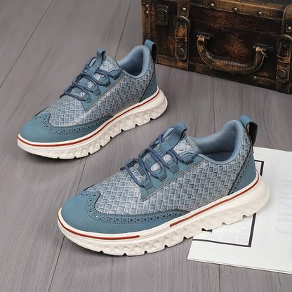 Textured Brogue Sneakers With Sport Sole - Harren Cole