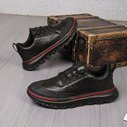 Textured Brogue Sneakers With Sport Sole - Harren Cole