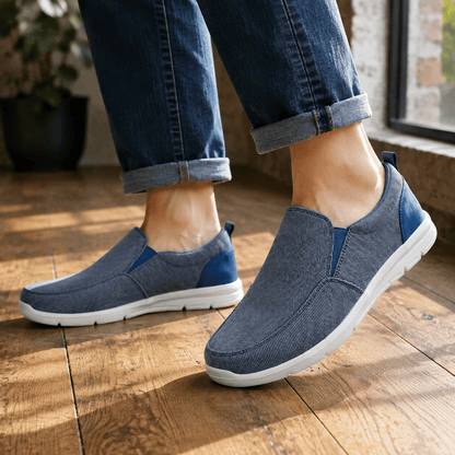 Textured Woven Slip-On Shoes With White Sole - Harren Cole