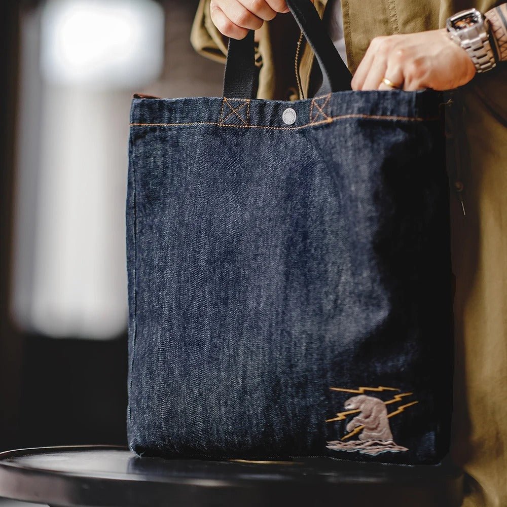 Vintage Denim Shoulder Tote - Harren Cole