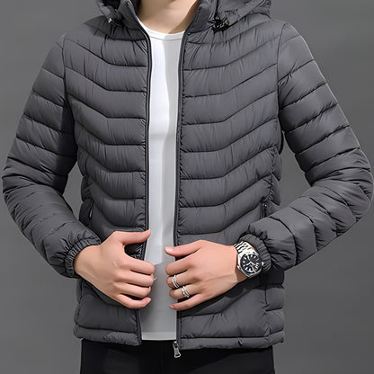 Warm Quilted Jacket With Detachable Hood - Harren Cole