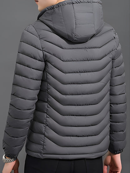 Warm Quilted Jacket With Detachable Hood - Harren Cole