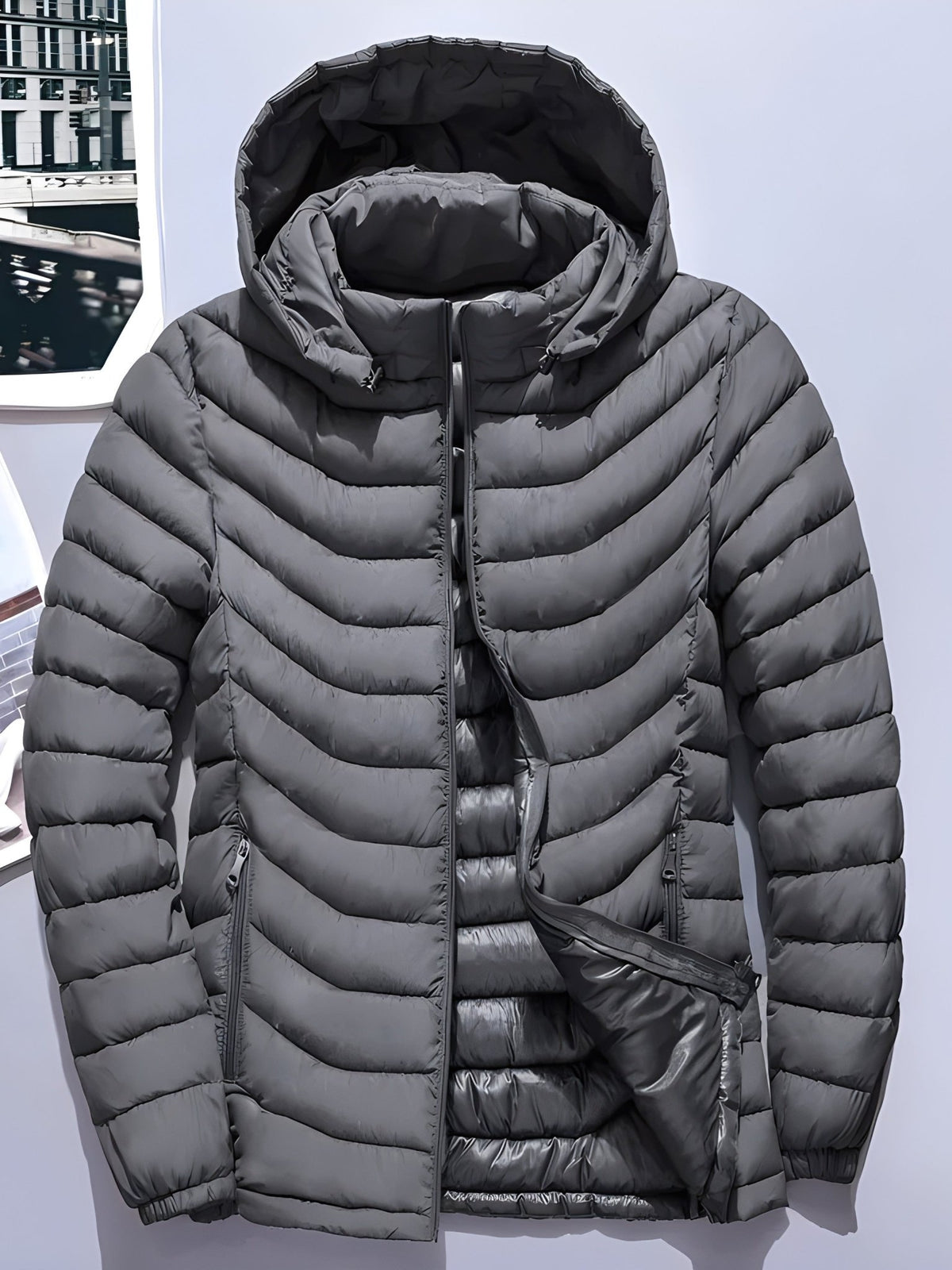 Warm Quilted Jacket With Detachable Hood - Harren Cole