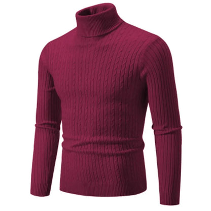 Cable Knit Turtleneck Sweater for Men
