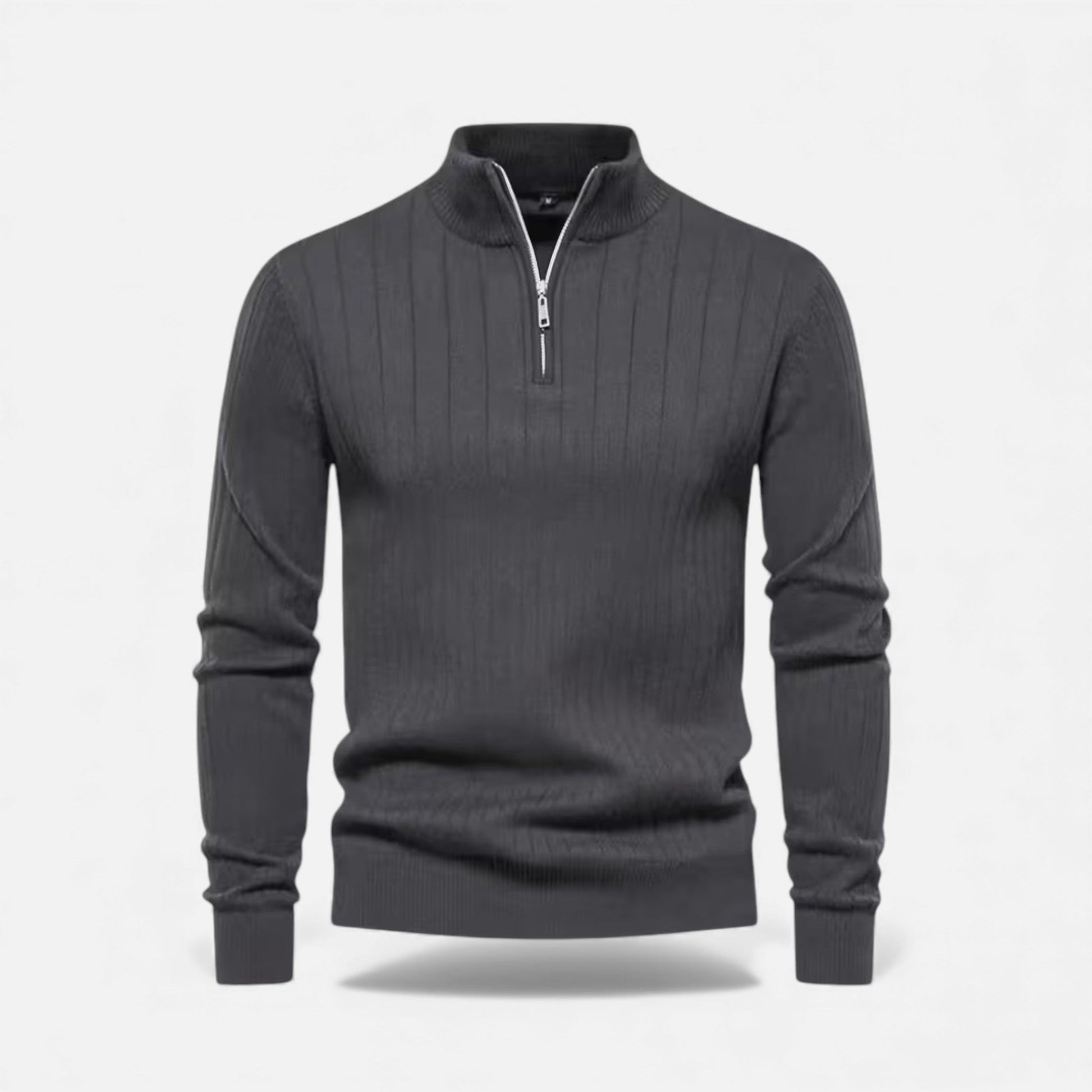 Zip-Up Longline Knit Cardigan - Harren Cole