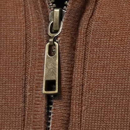 Zip-Up Longline Knit Cardigan - Harren Cole
