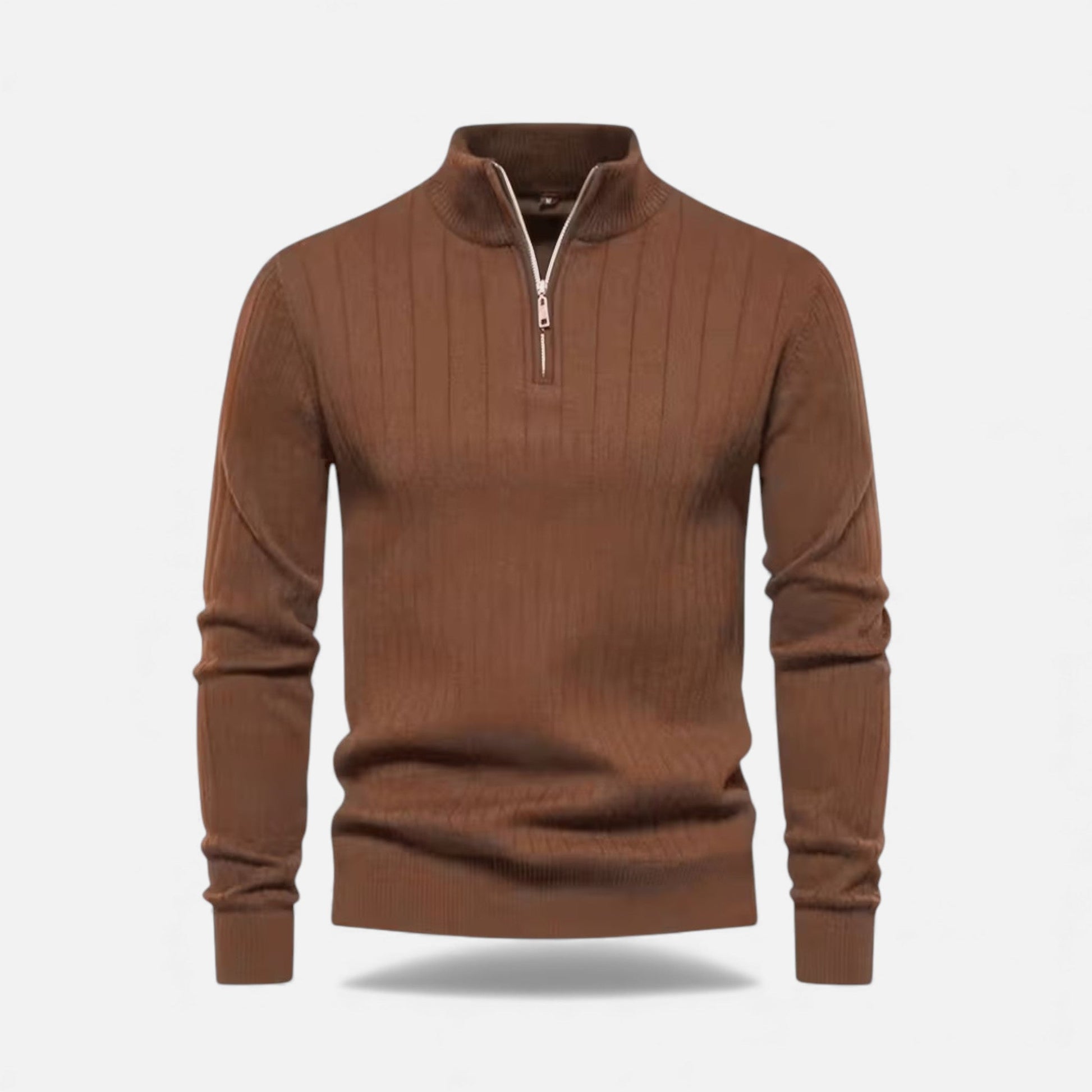 Zip-Up Longline Knit Cardigan - Harren Cole