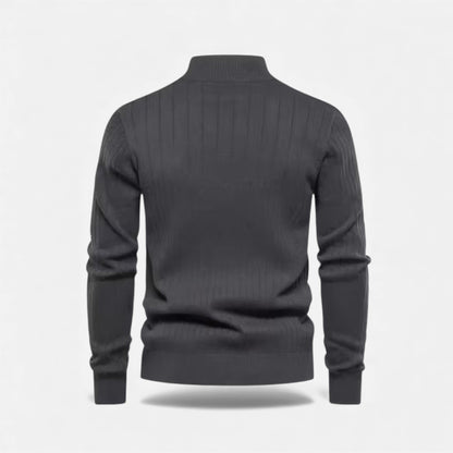 Zip-Up Longline Knit Cardigan - Harren Cole