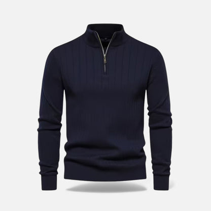 Zip-Up Longline Knit Cardigan - Harren Cole