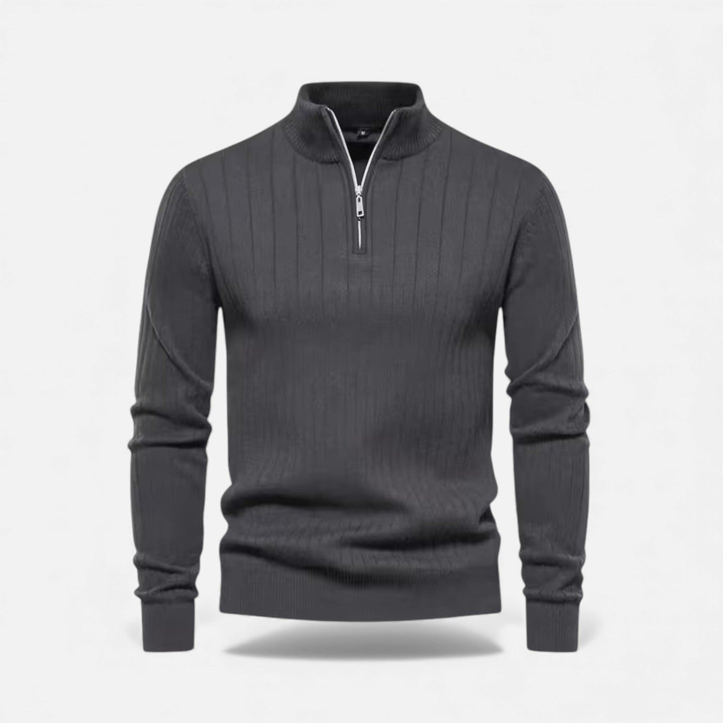 Zip-Up Longline Knit Cardigan - Harren Cole