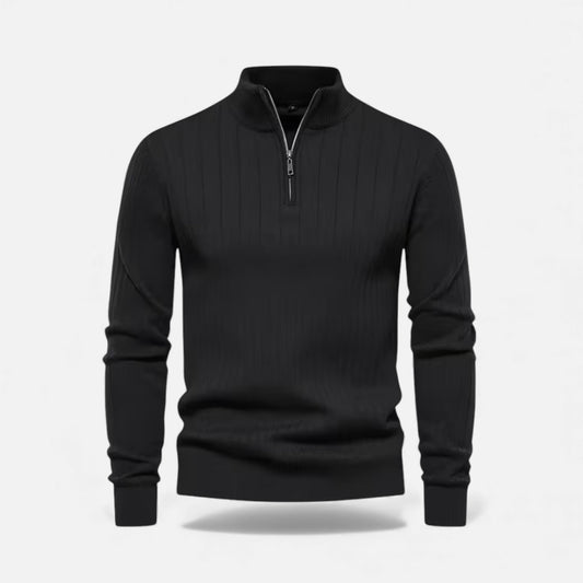 Zip-Up Longline Knit Cardigan - Harren Cole