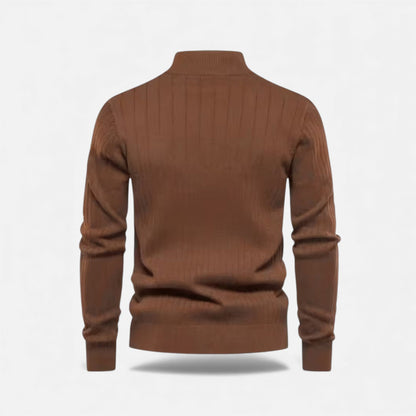 Zip-Up Longline Knit Cardigan - Harren Cole