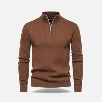 Zip-Up Longline Knit Cardigan - Harren Cole