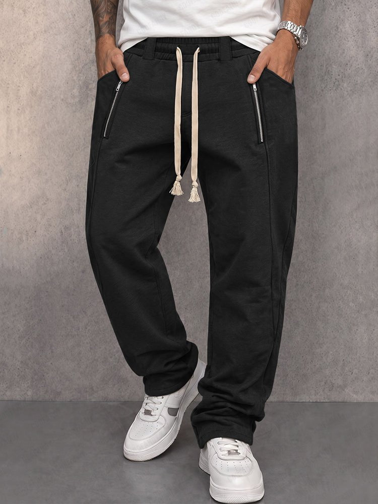 Zipper Accent Athleisure Sweatpants - Harren Cole