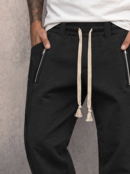 Zipper Accent Athleisure Sweatpants - Harren Cole