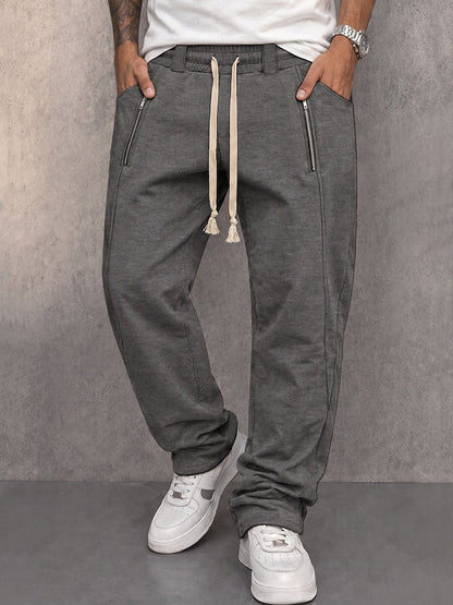 Zipper Accent Athleisure Sweatpants - Harren Cole