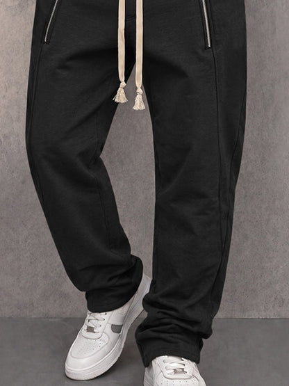 Zipper Accent Athleisure Sweatpants - Harren Cole